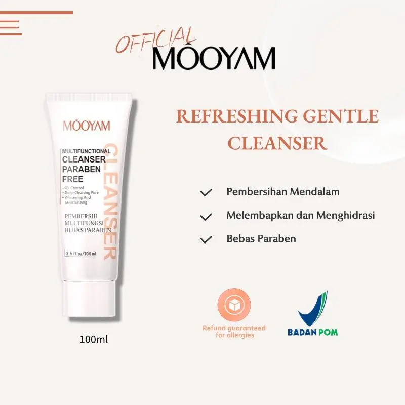 MOOYAM Multi-Fungsional Facial Cleanser 100g Wajah Cleansing | Low pH Gentle Cleanser | Paraben Free Acid Membersihkan Mencerahkan Pembersihan Bersihkan 0