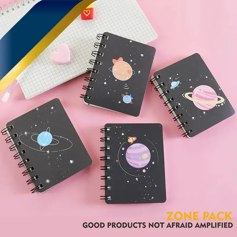 Buku Catatan Mini | Notebook Mini Planet | Buku Tulis Kelinci Lucu Cute Love Dot Flower | Catatan Memo Kecil Mini Pocket | Mini Notebook Ring Motif Isi 80 Lembar 5