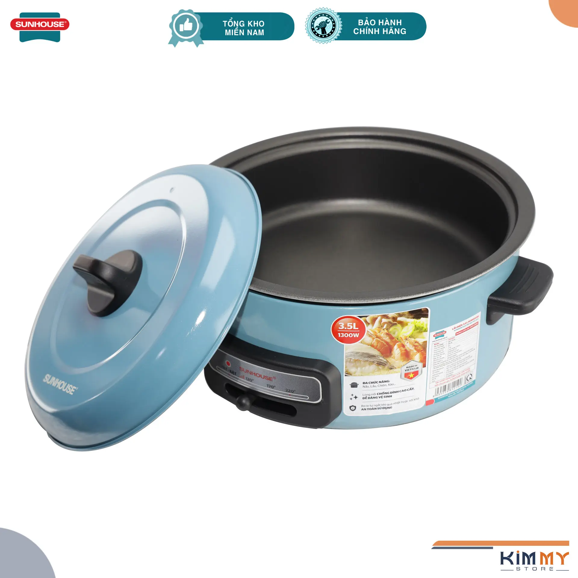 Nồi lẩu điện 3,5L đa năng Sunhouse - FULLBOX