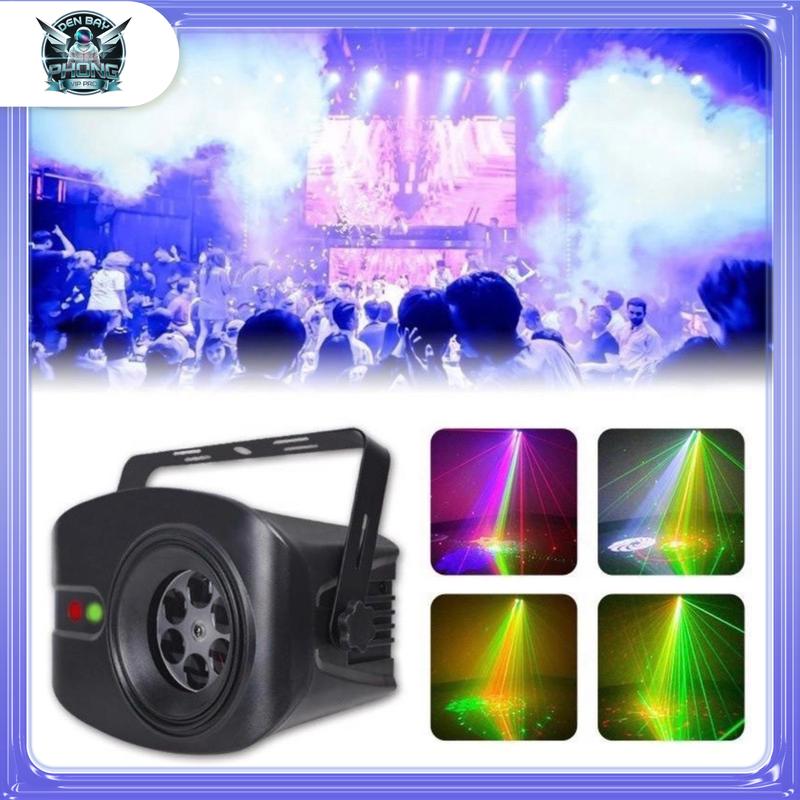 Đèn Trang Trí Moving 6 Mắt Kết Hợp Laser Hoa Văn - Nháy Theo Nhạc Đèn Laser Phòng Bay Phòng Karaoke...