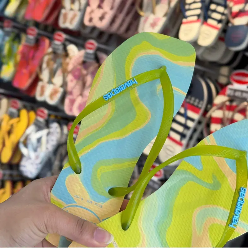 Havaianas Square Jelly Chinelo Brasileiro com Tiras Quadradas Translúcidas