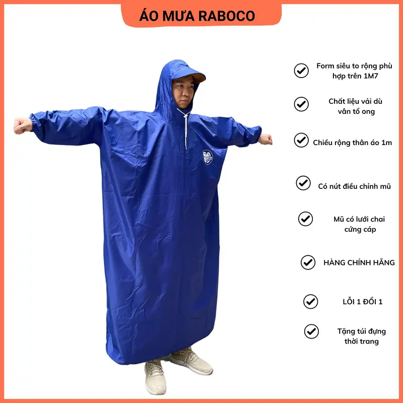 SIZE 1M4 Áo mưa bít bông tuyết không xẻ tà, áo mưa hoa tuyết,chất liệu bông tuyết, đi mưa, xe máy, xe đạp, mềm, dẻo, dai 5