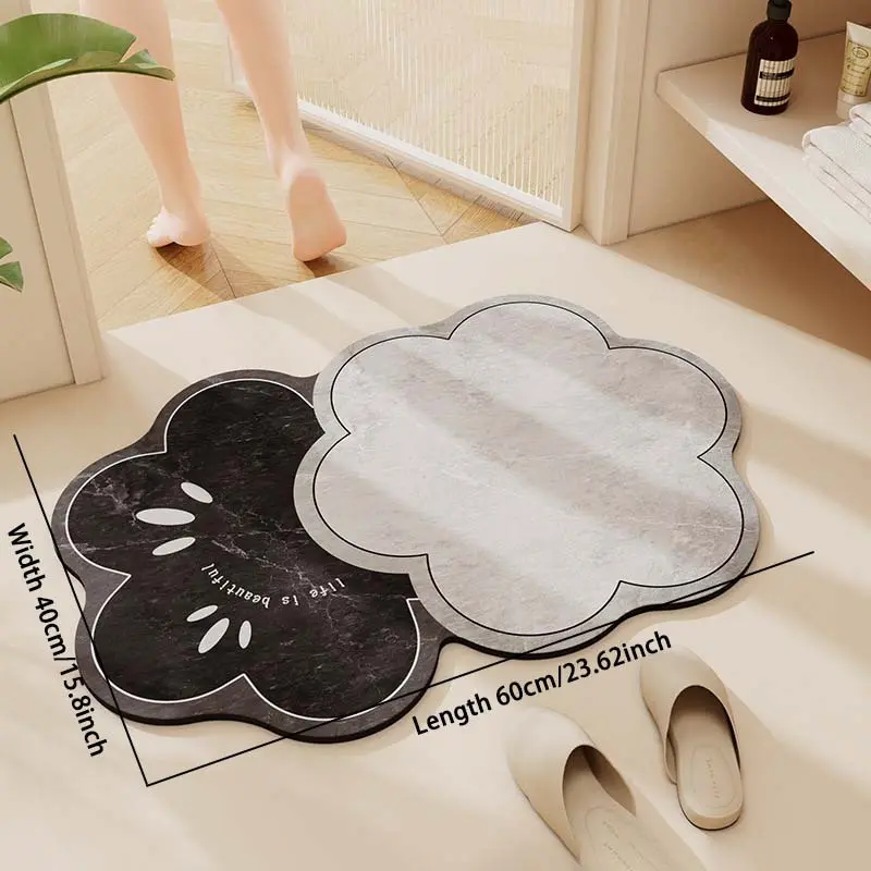 1Pc Diatom Mud Bathroom Door Mat, Suitable for Bedroom, Unisex, Non-Slip, Waterproof, Dirt-Resistant, Easy to Clear, Cute and Fashionable 17x27 inches(40X60cm) Cartoon