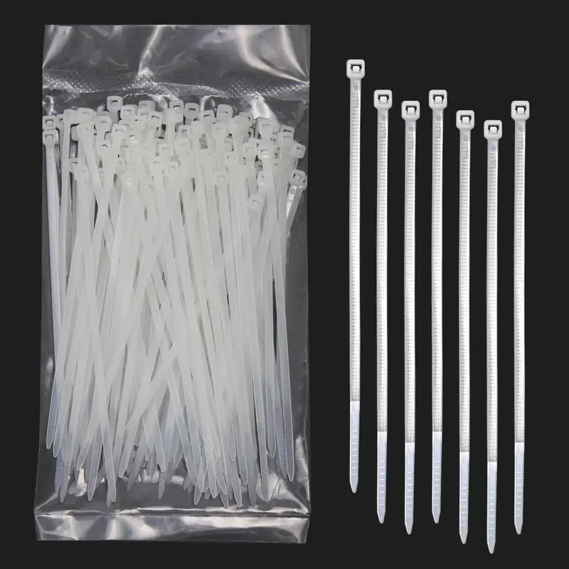 4 Inch Cable Zip Ties, Heavy Duty Durable Self-locking Wire Ties, 18lbs Tensile Strength Cable Zip Ties for Home, Garden, Garage, Workshop 0
