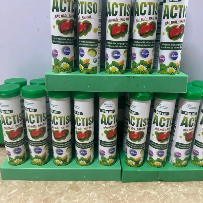 ( Combo 5 tuýp)   Viên sủi Actiso Râu ngô-Rau má hỗ trợ giải độc gan và làm mát gan