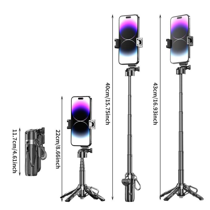 Portable Selfie Stick, Retractable Selfie Stick with Wireless Remote Control, Selfie Accessories for Travel, Outdoor, Sports, Fitness, Mobile Phone 1