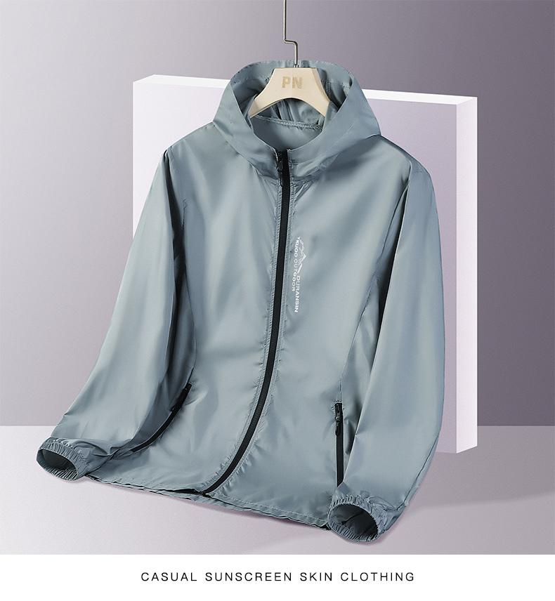 Product Introduction of Summer New Ice Silk Hooded Sunscreen Clothing Thin Section Of Ultraviolet Breathable Printed Jacket Fashion Outdoor Men's 5