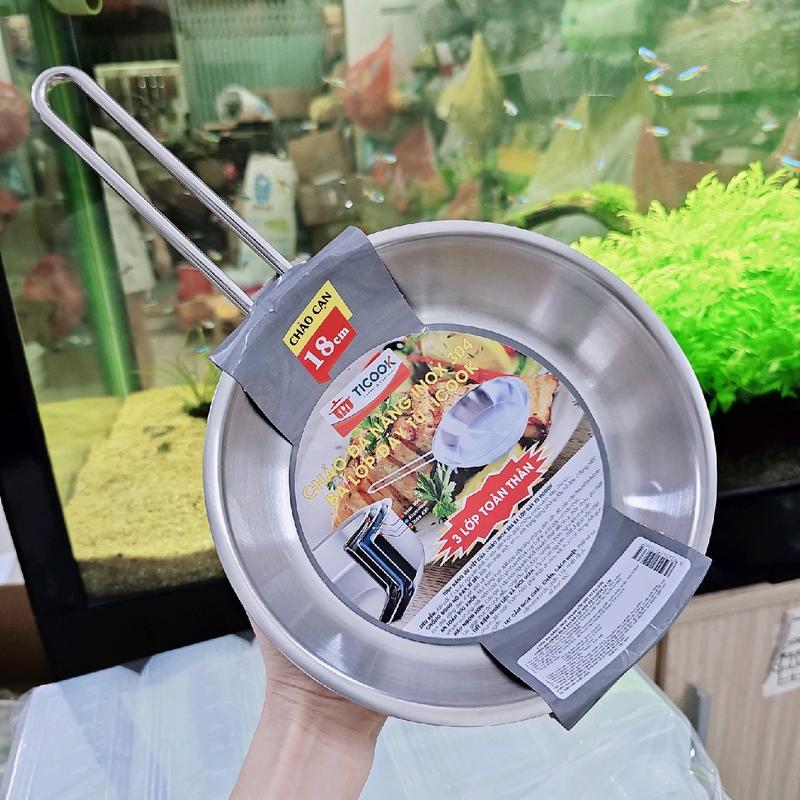  Chảo inox 304 3 Lớp đáy từ tay cầm gọng TICOOK 