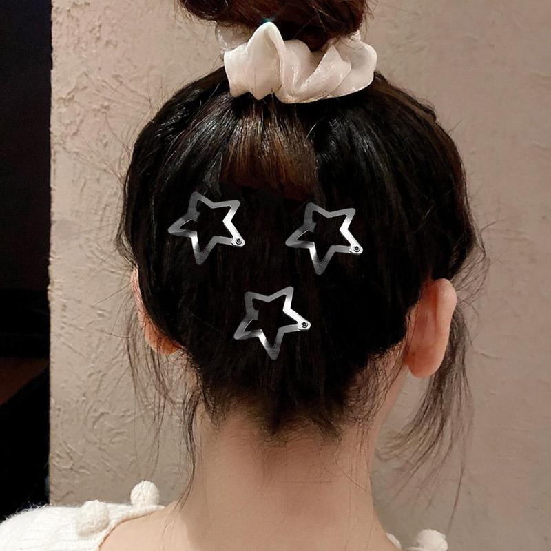 Product Introduction of Cute Elegant Hairpin No Slip Sparking Star Metal Fashion Hair Hairclips Mini Metal Snap Clip Pentagram Hairpin 28