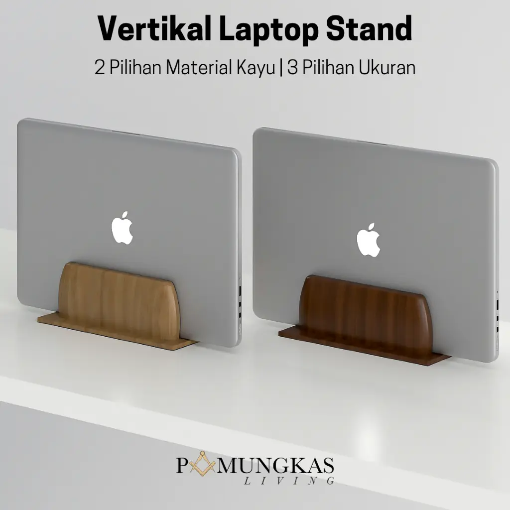 Pamungkas Living Vertikal Laptop Stand - Dudukan Laptop Berdiri Kayu Jati Kayu Meranti