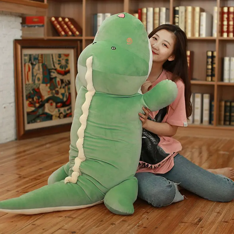 [ COD ] GRATIS ONGKIR - Boneka Guling Dinosaurus Ukuran 60cm dan 80cm Bahan Plush Berlabel SNI Hadiah Ulang Tahun TERLARIS