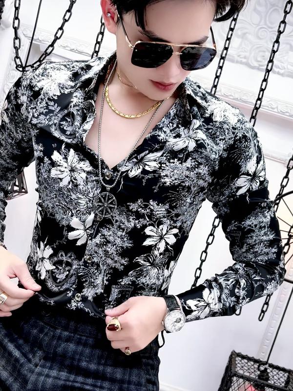 Áo sơ mi nam vải lụa hoa phượng Menswear Shirt Nhung 7