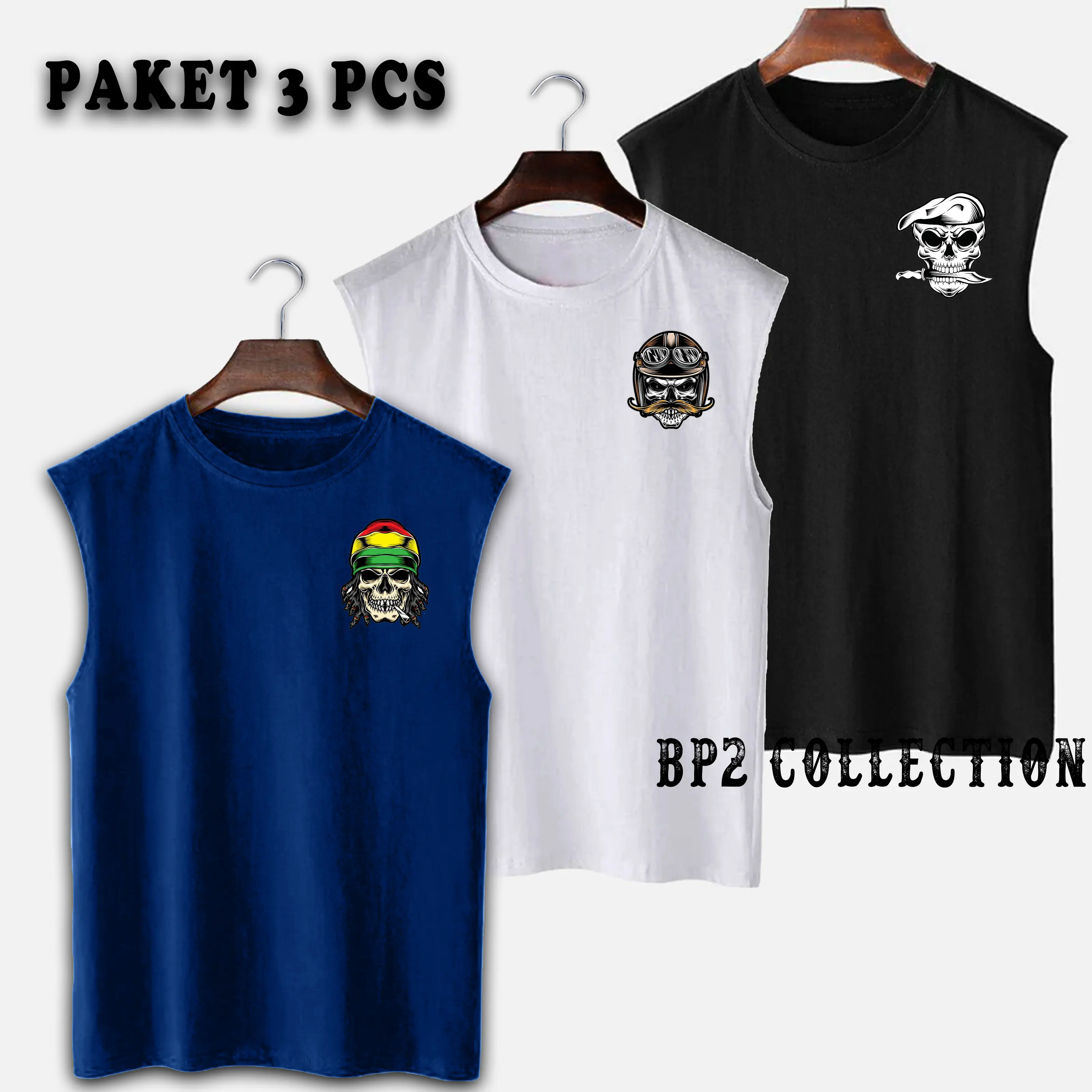 PROMO!! PAKET HEMAT 3 PCS KENSI PRIA / KAOS KENSI SABLON DTF PRIA / KAOS SINGLET PRIA / KAOS DALAMAN PRIA MURAH xxl wings abu