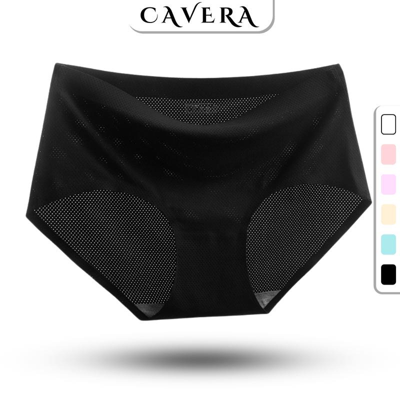 Quần lót nữ đúc su có lỗ thông hơi thoáng mát - Quần chip nữ đáy dán khử mùi kháng khuẩn CAVERA - L1139 Trắng, Xanh,... Women