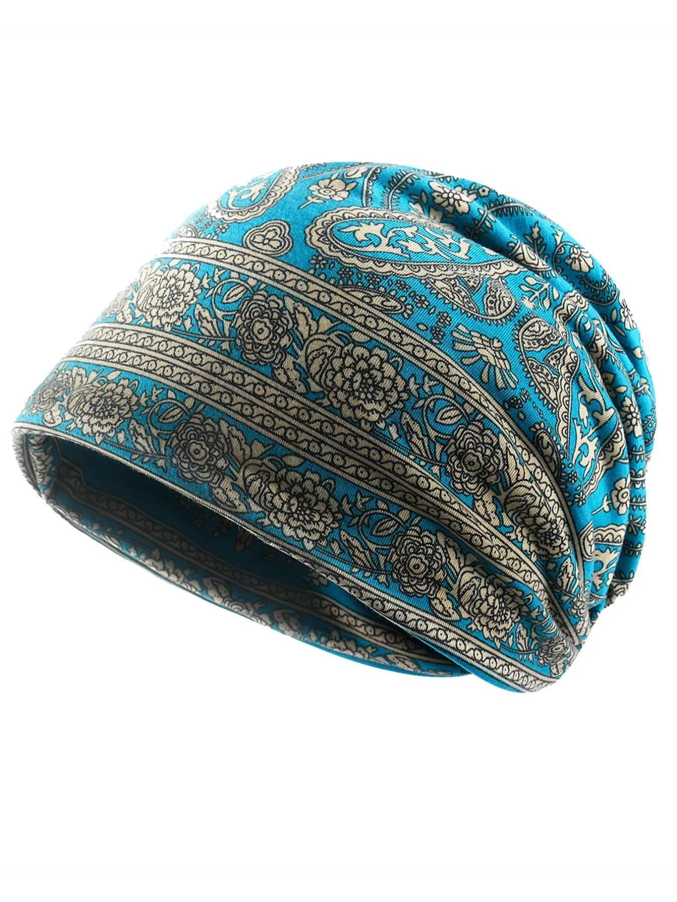 Retro Ethnic Pattern Slouchy Beanie Hat, Colorful Beanie For Men & Women, Fashion Casual Cozy Hat For Outdoor
