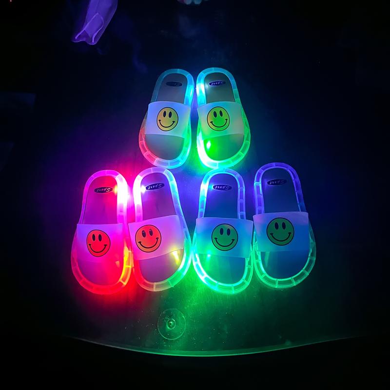   Video Thật  Dép Phát Sáng Đèn Size Trẻ Em Hình Mặt Cười Dre.w Đáng Yêu Cao Cấp Mẫu Mới New2024,3 màu sắc cute,đế chống trơn trượt,Dép phát sáng đèn led nhấp nháy trẻ em 