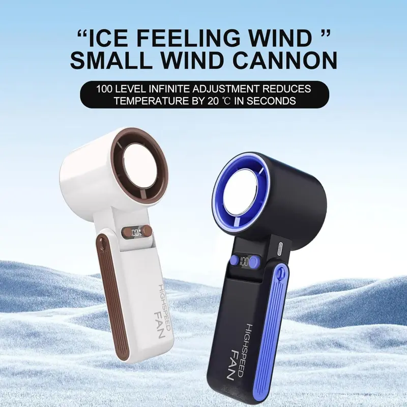 Portable Handheld Fan, USB Rechargeable Mini Fan, Semiconductor Cooling High Speed Mini Fan, Suitable for Outdoor Camping Travel Work Beach 6