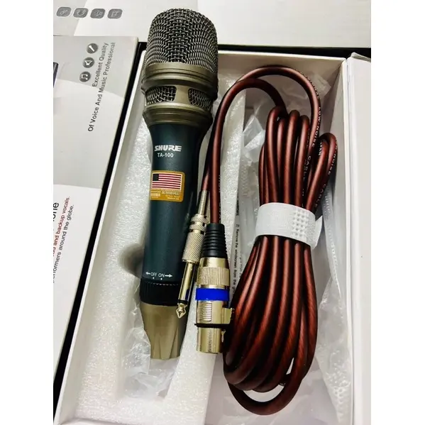 Mic Có Dây TA 100 Chất Lượng Âm Thanh Chân Thực, Hát Nhẹ , Hút Giọng Cho Ra Âm Thanh Chuẩn Mực,Chuyên KARAOKE