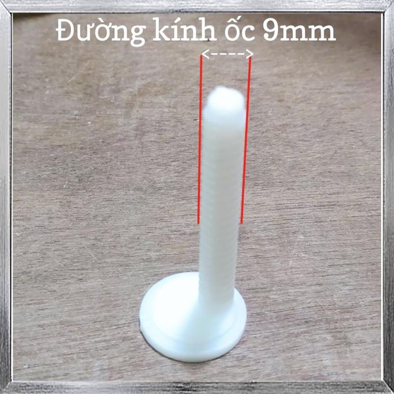 Bộ Ốc Nắp Bồn Cầu Nhựa Trắng Loại Tốt (dùng cho nắp thông dụng) 7