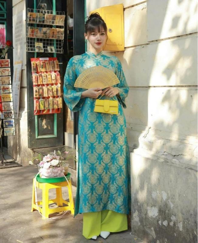 Product Introduction of Áo Dài Lụa Gấm Cao Cấp Thọ Dơi, Mặc Tết Đi Chơi, Dạo Phố, Chụp Ảnh Cực Đẹp 28