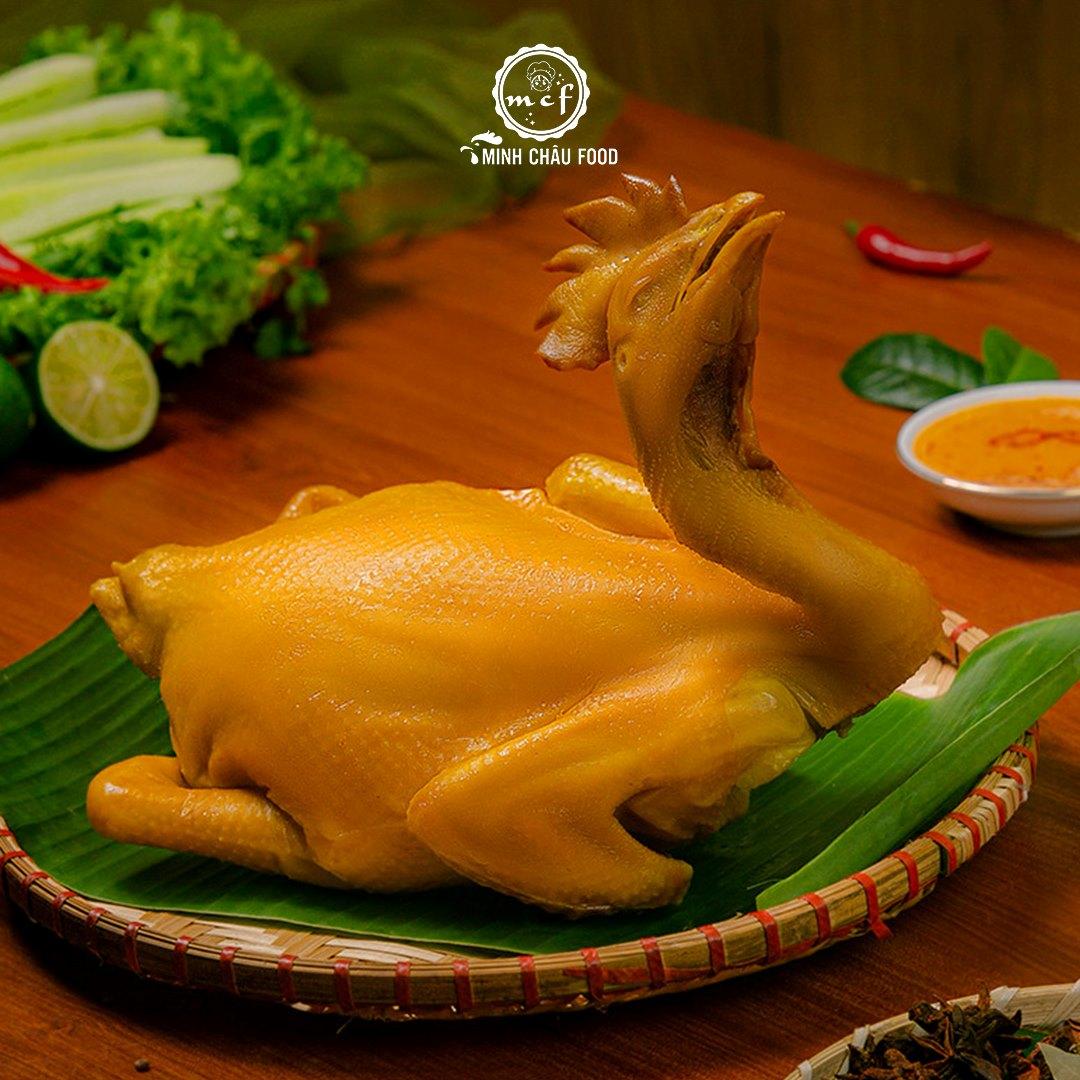 {Tặng 1 cánh gà sấy khô] GÀ HẤP GIẤY BẠC THẢO MỘC SẤY KHÔ BY MINHCHAUFOOD - Gà nguyên con trọng lượng 1kg1-Thịt Thơm Ngọt Da Giòn