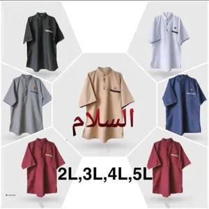 Big size jumbo baju Koko kurta pria dewasa size jumbo XXl -5L Formal Katun Muslim Nyaman Santai