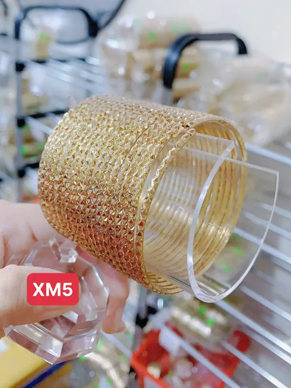 Vòng tay Ximen XM5 vàng hội có khía cảnh kim cương không phai trắng l Phụ Kiện thời trang 1