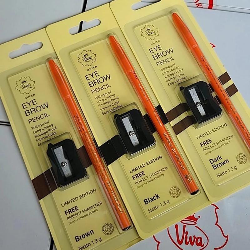 Viva Pensil Alis Ori FREE Spoils Pencil Black, Dark, Brown ORIGINAL 100% 0