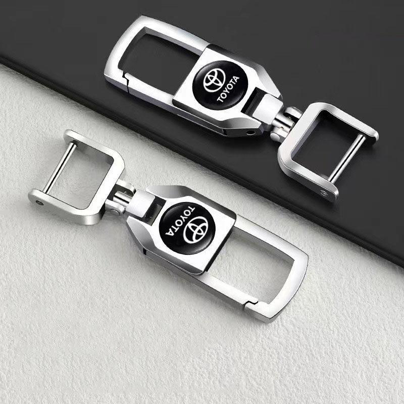 Product Introduction of 1 silver car keychain personalized creative anti-lost high-end car key ring key rope chain suitable for Toyota Corolla Avalon RAV4 Prius Allion Camry Highlander 1