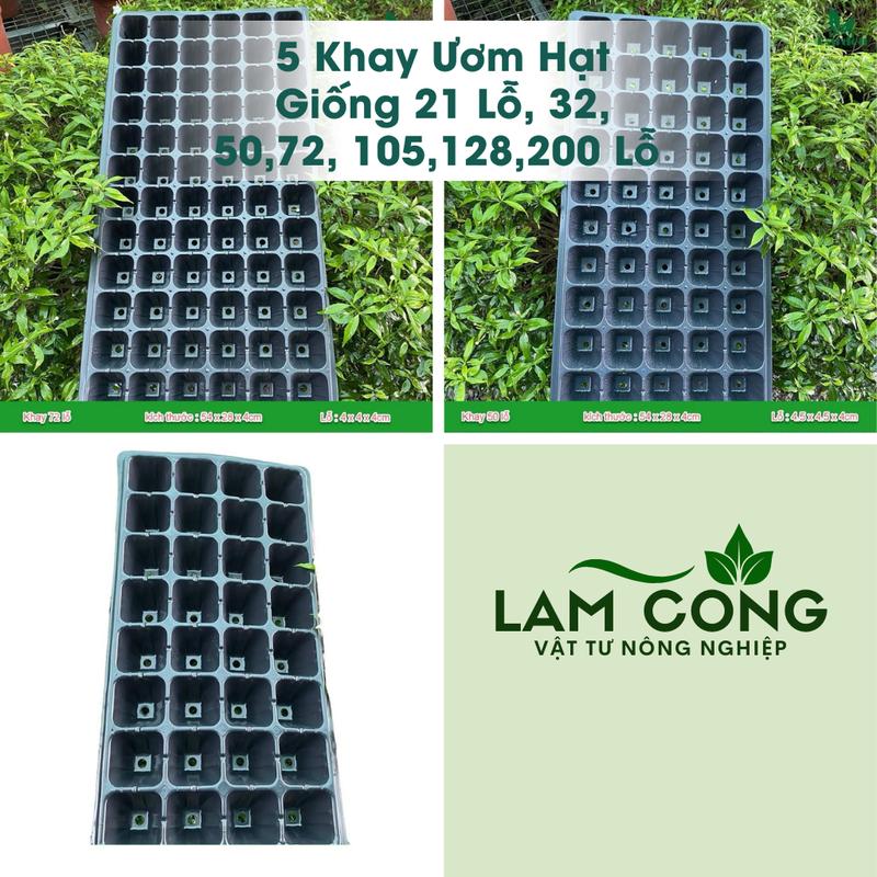  5 Khay ươm hạt giống 21 lỗ 32 50,72 105,128,200 lỗ - Nặng 120g 1 khay dày dặn dẻo dai 