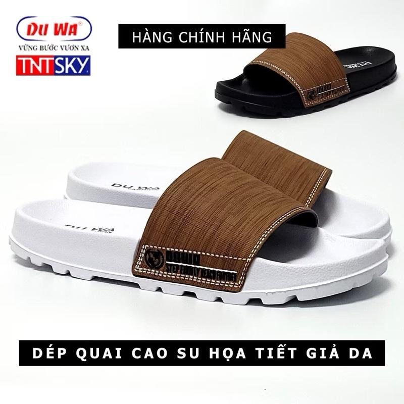 Dép DUWA quai cao su họa tiết da - Hàng chính hãng lê ngang unisex