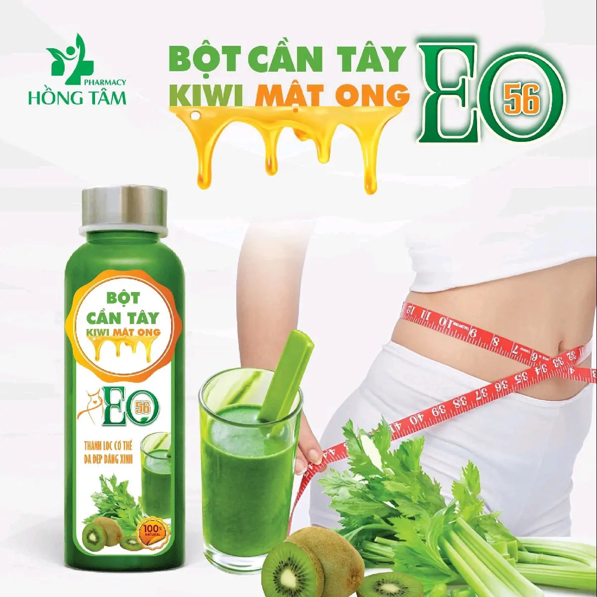 Bột Cần Tây _KiWi _Mật Ong (thơm ngon dễ uống)