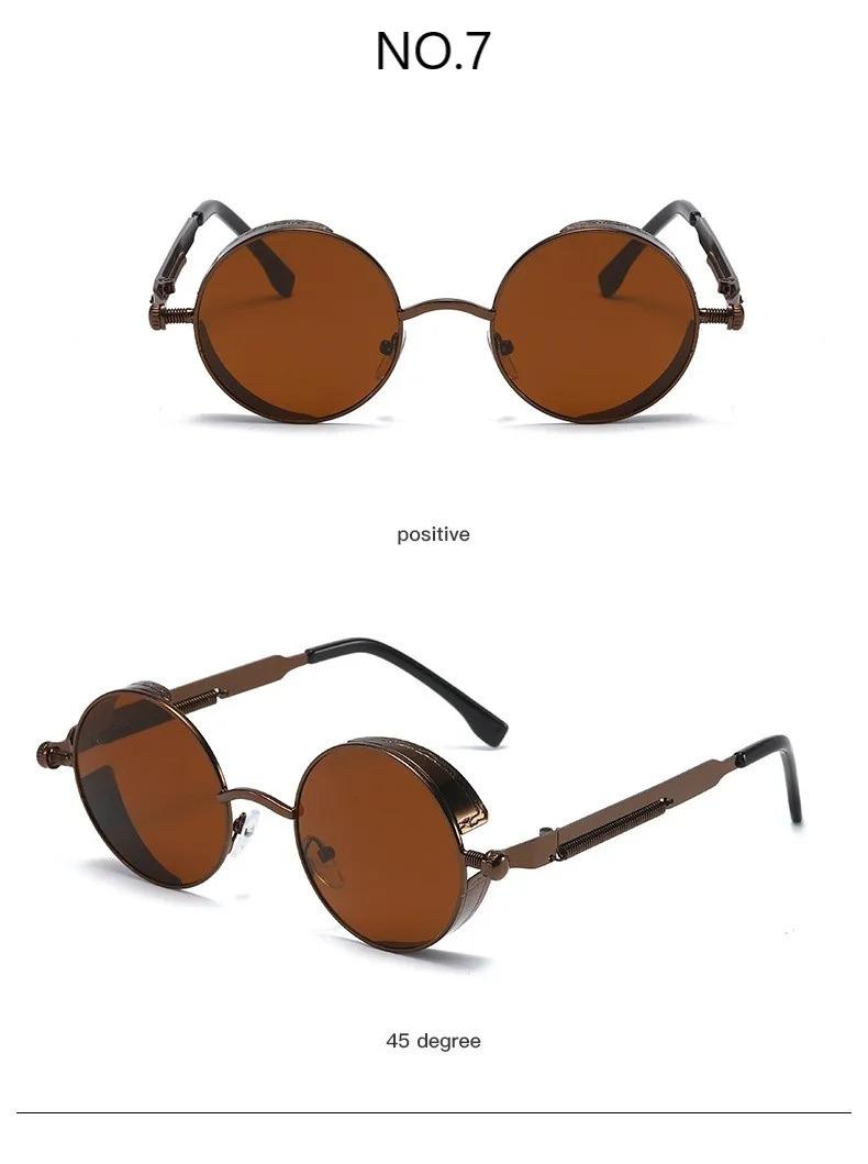 Product Introduction of Metal Steampunk Sunglasses Men Women Fashion Round Glasses Brand Designer Vintage Sun Glasses High Quality Sun Oculos 2021 28