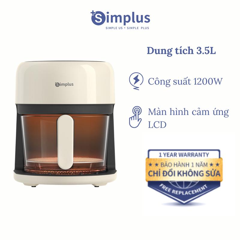  Simplus Nồi Chiên Không Dầu Simplus Cảm Ứng Dung Tích 3.5L Công Suất 1200W Cửa Sổ Trong Suốt Toàn Cảnh KQZG017 Bảo Hành 1 Năm Chỉ Đổi Không Sửa 