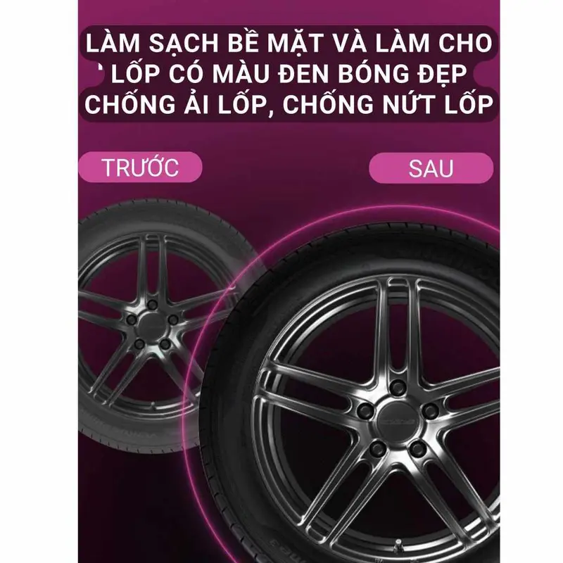 Bình xịt dưỡng bóng vỏ lốp ô tô, phục hồi nhựa đen, chống bám bụi, chống dính nước cọ  rửa 3