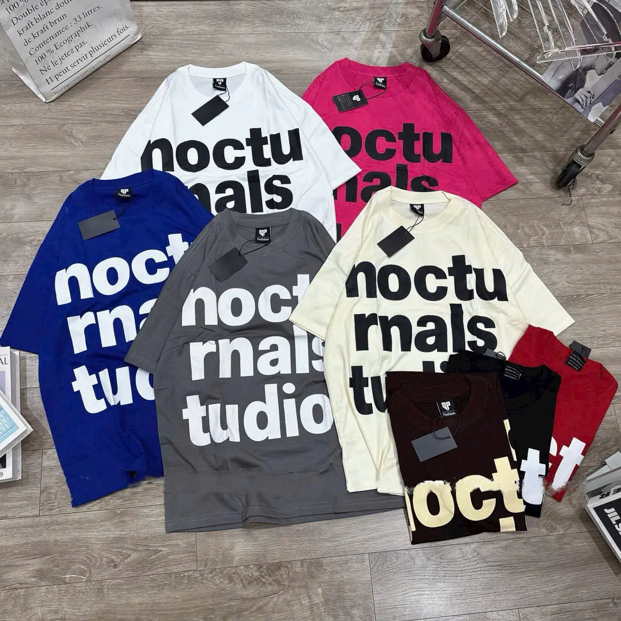Áo Chữ Nổi  NOCTURNAL Freesize 100% Contton - Xuất Xứ Quảng Châu