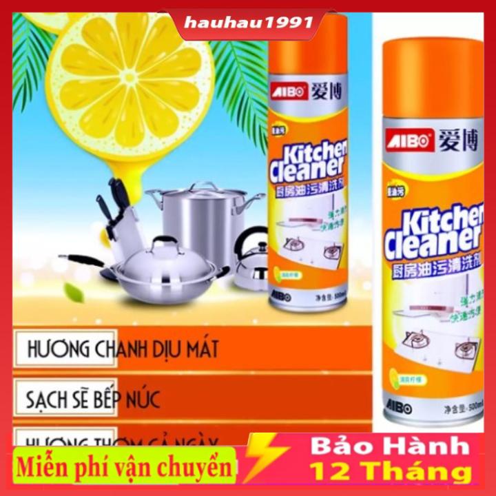 Bình xịt tẩy dầu mỡ nhà bếp rửa vệ sinh máy hút mùi chai nước lau bếp ga Kitchen Cleaner 500ml khử mùi diệt khuẩn