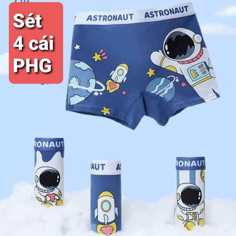 Quần lót đùi cho bé trai combo 4 quần chip trẻ em nam từ 9-42kg Quần boxer/quần đùi