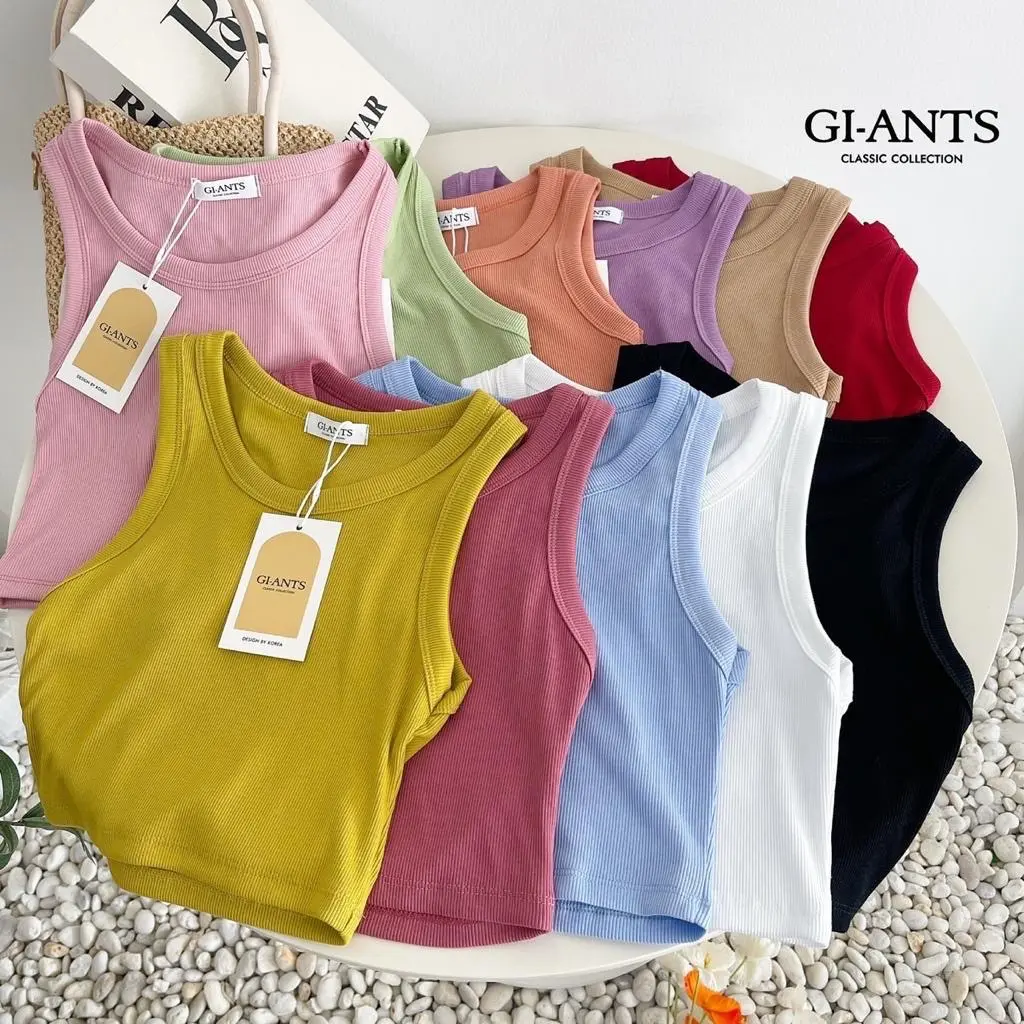 Atasan model crop yukensi U import bangkok Katun