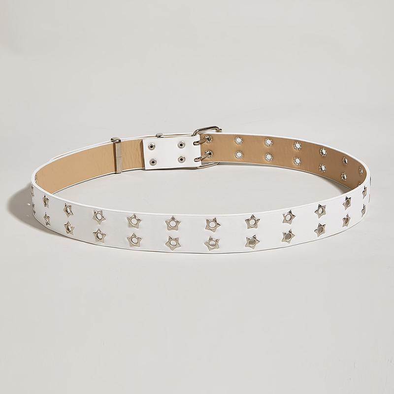 Product Introduction of Punk Style Star Double-Breasted Belt Waist Strap Hollow Out Pu Leather Jeans Decorative Fashion Waistband 21