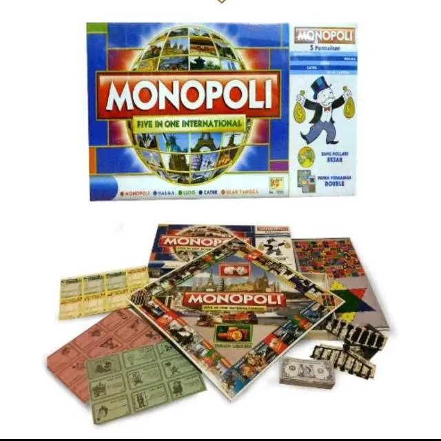 Mainan Monopoli 5 in 1 / 4 in 1 / Mancanegara toy Board 1