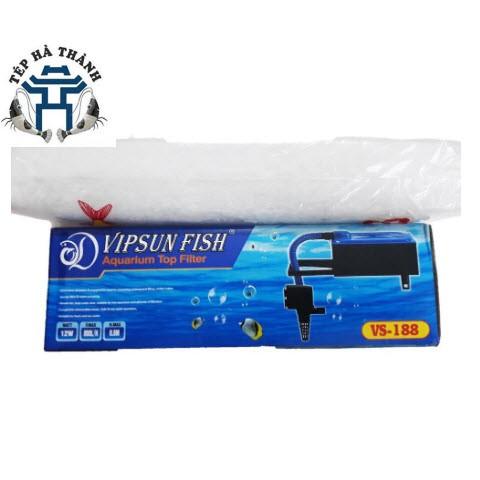  Máy Bơm Máng Lọc Nước Hồ Cá VS-188 Và Bông Lọc - Bộ Bơm Lọc Nước Bể Cá Vipsun 