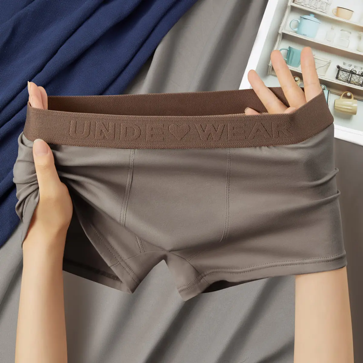 Quần Đùi Boxer Nam, Phong Cách Cổ Điển Làm Bằng Cotton Nguyên Chất, Thoải Mái Và Thoáng Khí, Cạp Thường, Thích Hợp Cho Bé Trai