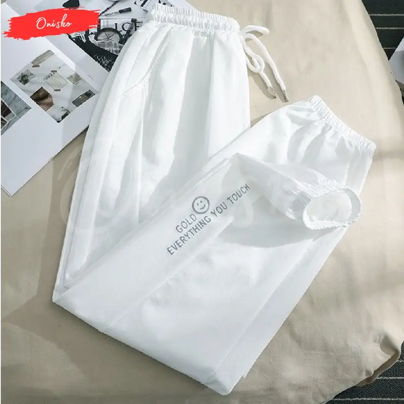 Celana Olahraga Anak Panjang Joger Terbaru Unisex Laki Laki Perempuan Cewek Cowok Usia 1 2 3 4 5 6 7 8 9 10 11 12 13 14 15 Tahun Bahan Fleece Premium Tebal SABLON GOLD EVERYTHING YOU TOUCH Size 6 8 10 12 14 16 PAUD TK SD SMP Warna Baby Blue Kuning 3