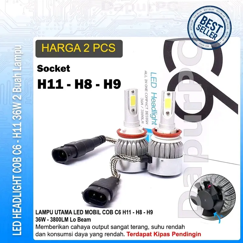 Lampu Led Mobil C6 H4 H11 HB3 HB4 H3 H7 H1 1