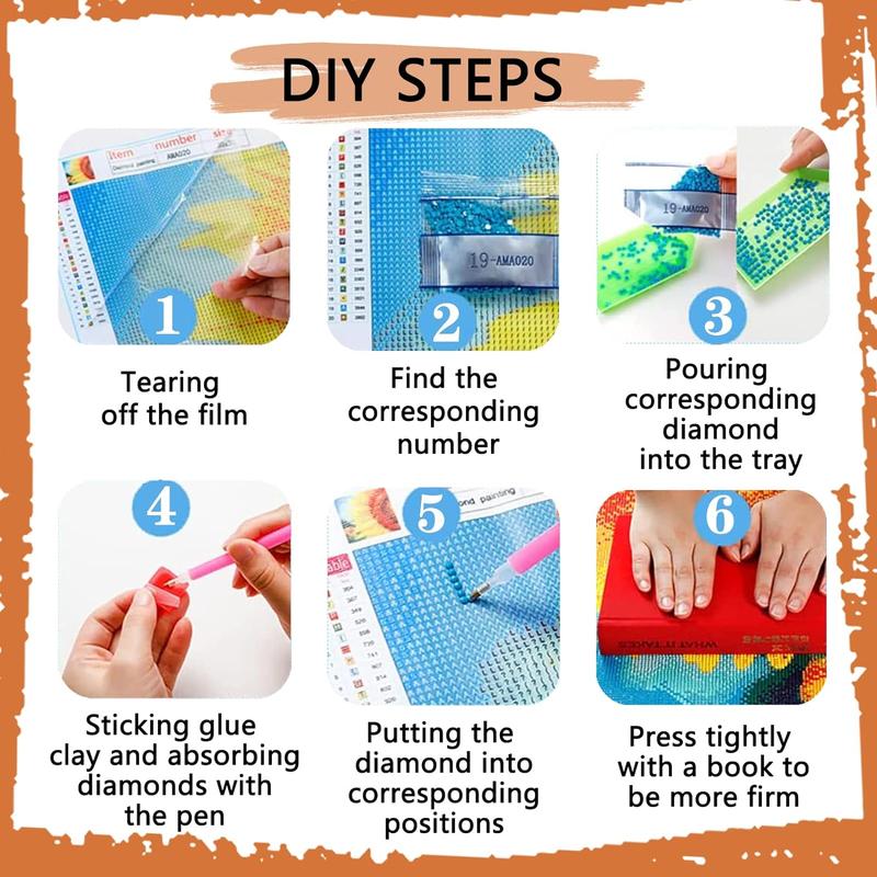 Landscape Pattern DIY Diamond Arts Colorful Painting Kit without Frame, 4 Counts/set DIY Decorative Art Picture for Beginner, Wall Art Decor for Home Living Room Bedroom, Handicraft 4