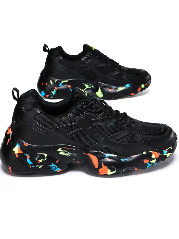 Women's Fashionable Lace Up Mesh Sneakers, Casual Comfortable Breathable Sports Walking Shoes, Female All-match Round Toe Sneakers for Daily Wear 8