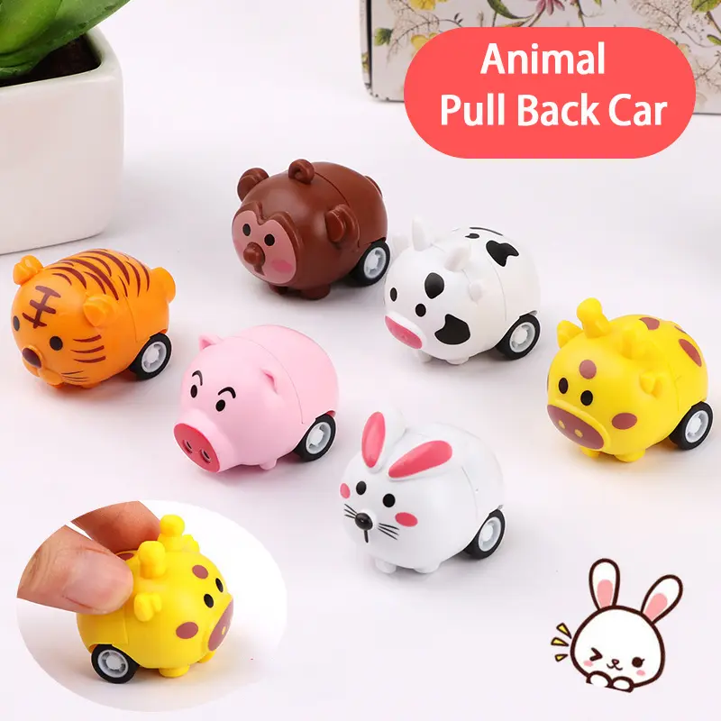 Mini Children's Cute Pull Back Car Toys For Kids Animal Shape Toy Car Lootbag Filler Paninda
