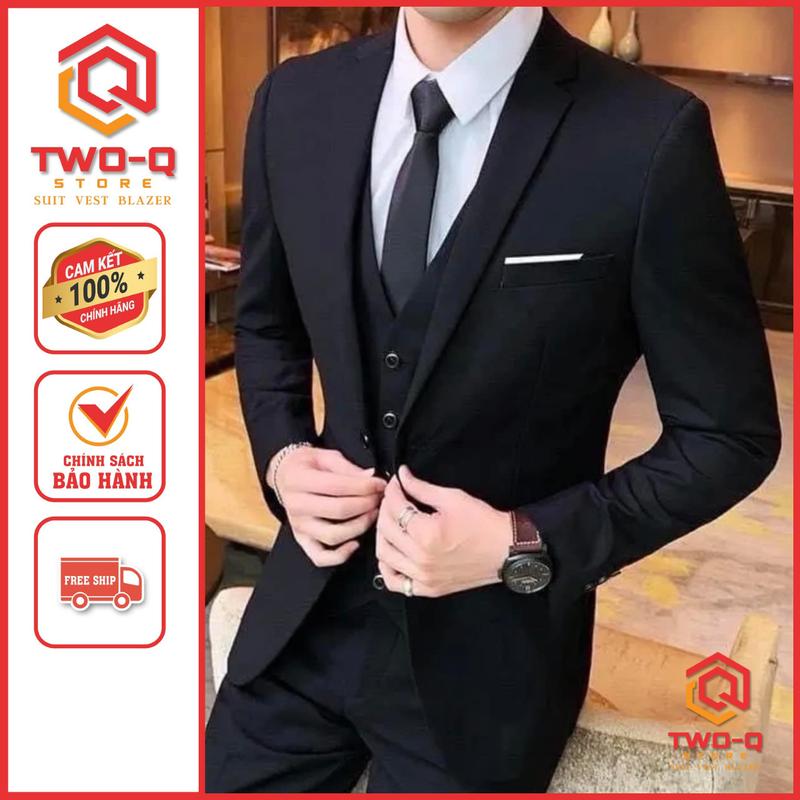 Bộ vest nam cao cấp Hàn Quốc mẫu 1 cúc vải tuyết hàn, Chuẩn form dáng đẹp - TwoQ STORE