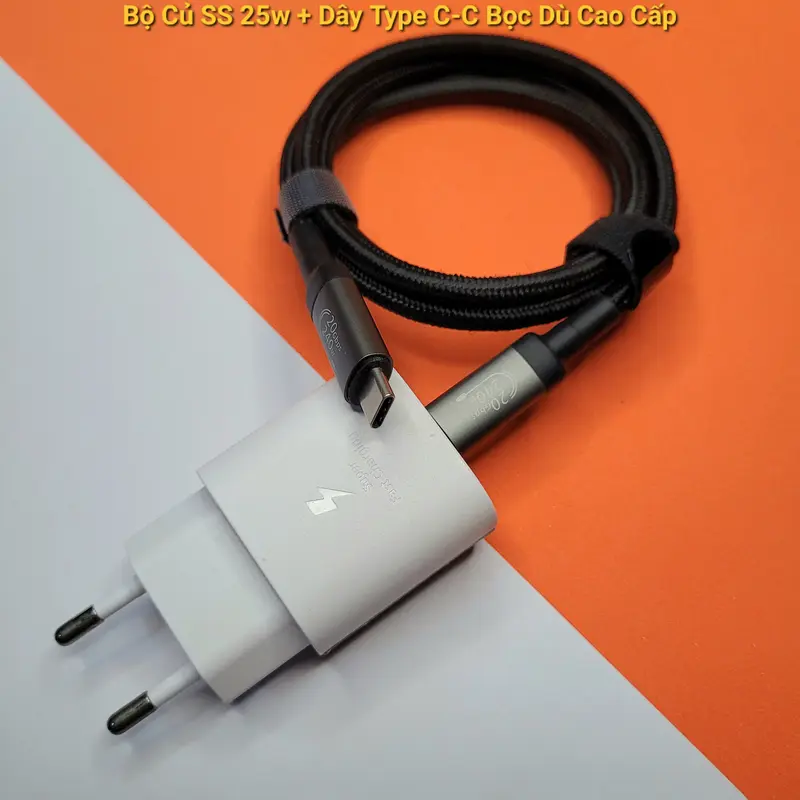 Com bo cáp + củ sạc nhanh 25w cho điện thoại SS (type C to C) - lỗi 1 đổi 1 5